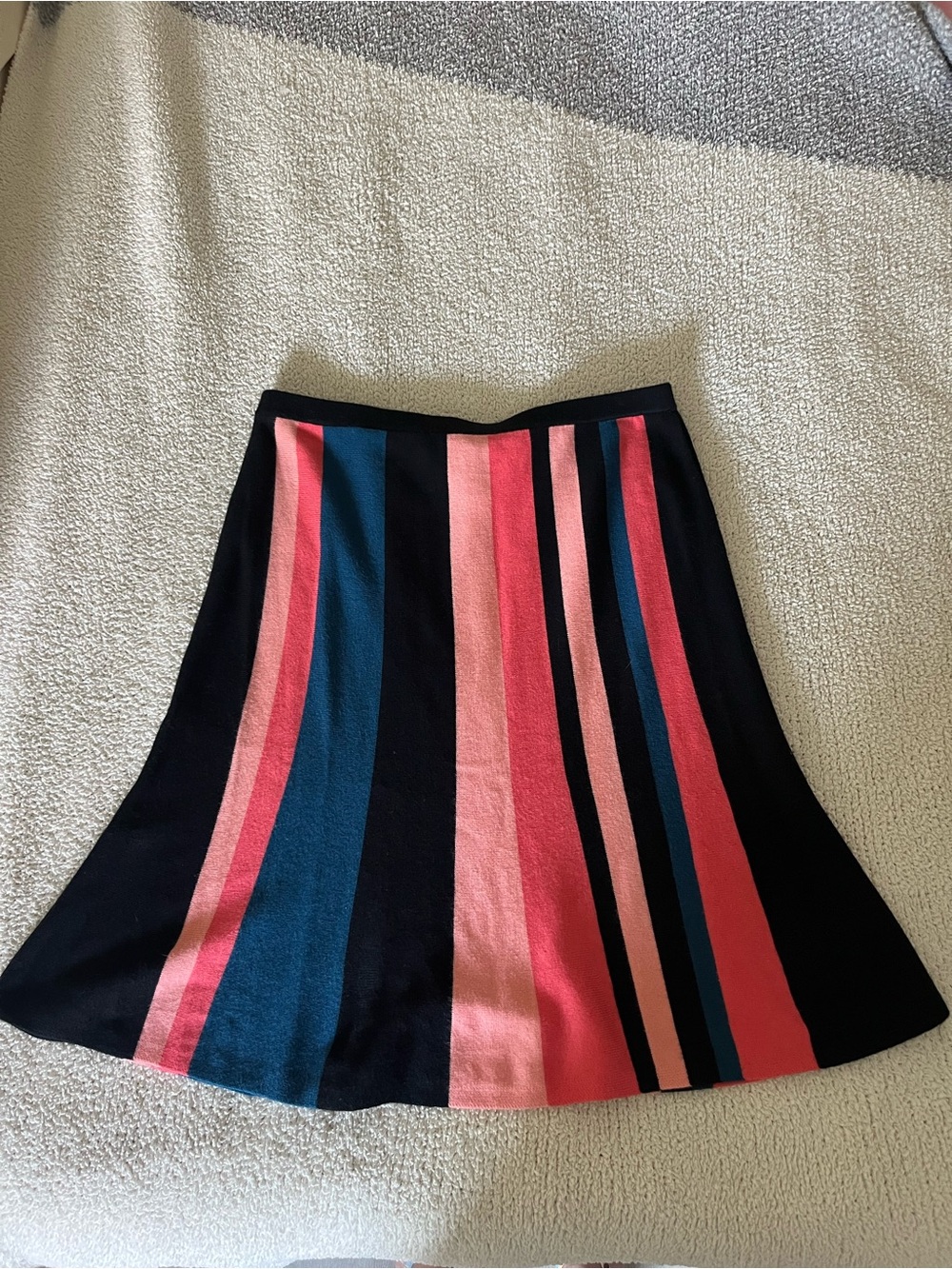 Vince Camuto Black Knit Skirt with Pink & Blue Stripes